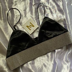 MESHKI satin sparkly top